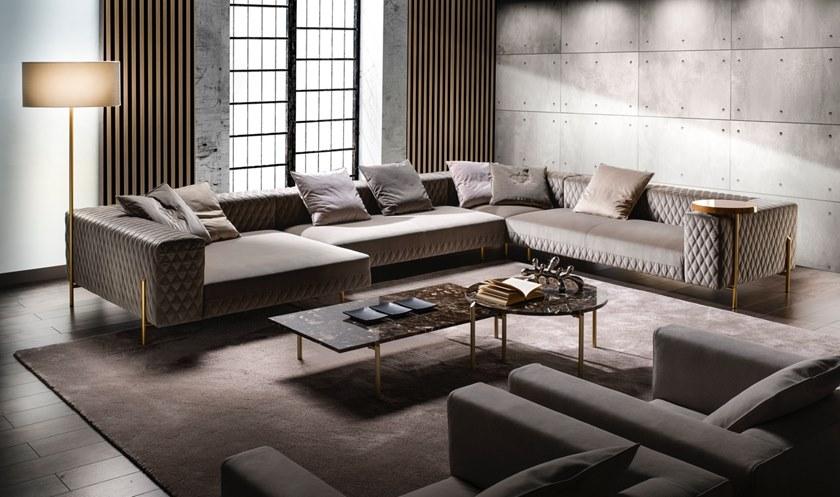 Former In Italia Модульный угловой диван в бархате Brera plus sun-id-1427558 - Вид №1