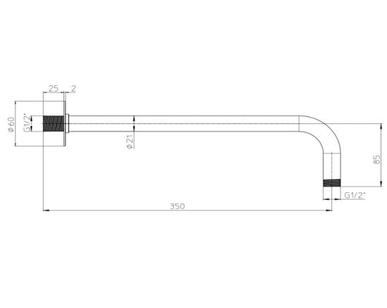 Настенный душ из нержавеющей стали Bossini NOBU-Inox AISI 316L ARCH-00073124 - Вид №1