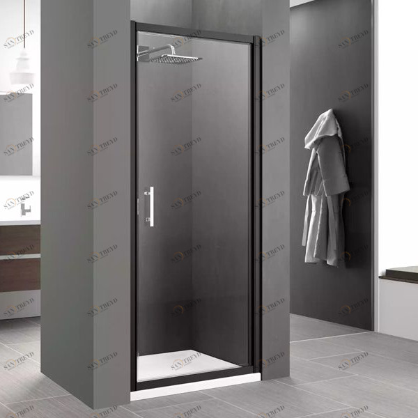 Двери в нишу 102 см ZEPHYROS G Novellini ZEPHYROS с черным профилем ZEPHYRG961H