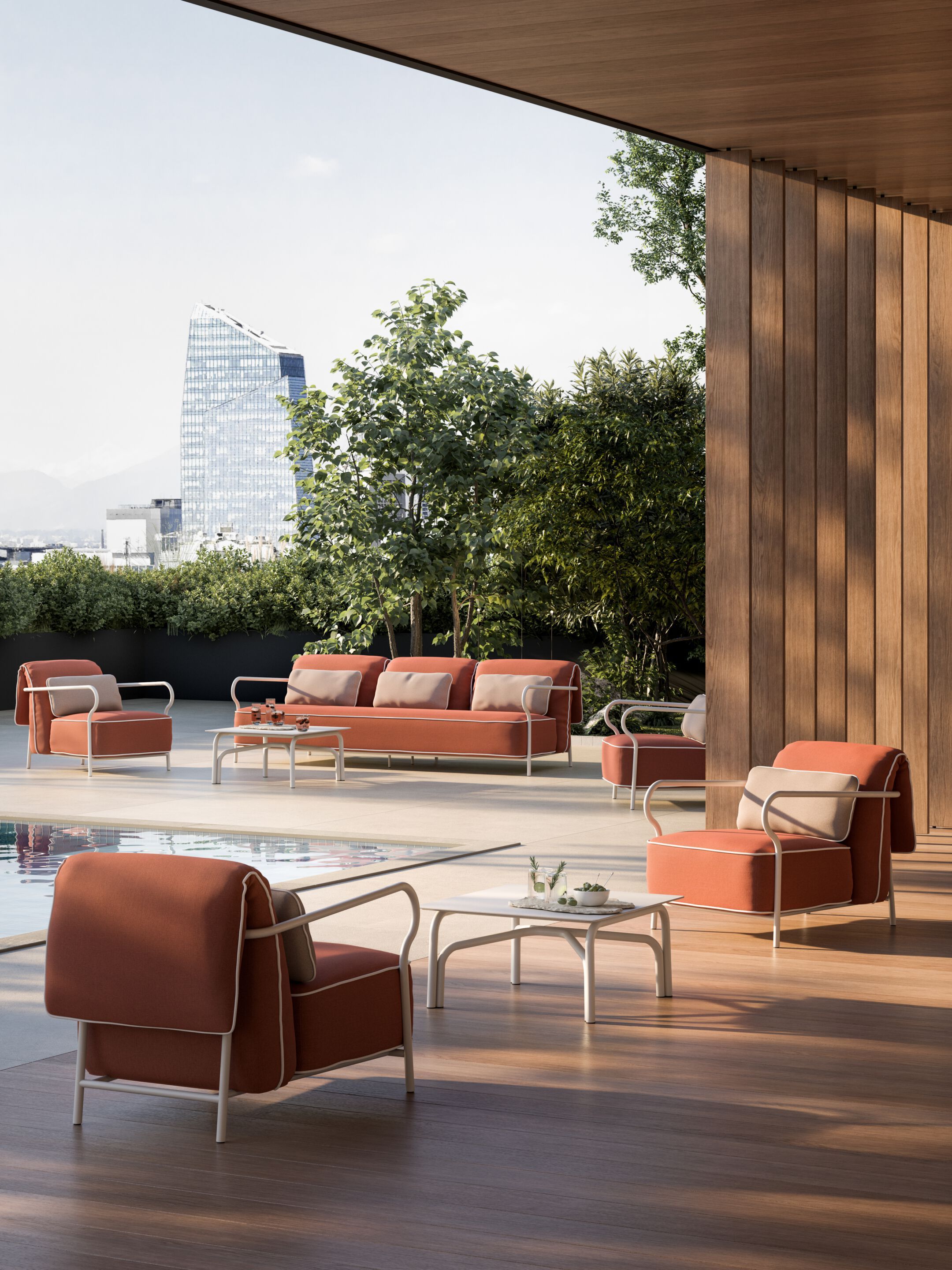 3-местный алюминиевый садовый диван Unopiù Salò ARCH-00119973 - Вид №8