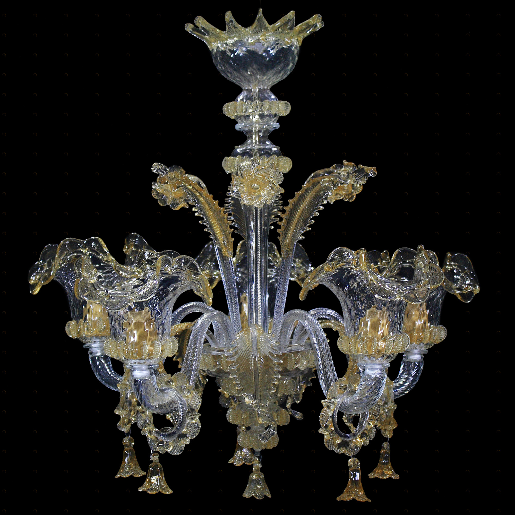 1098 ORIGINALMURANOGLASS Люстра Элегантная - Micro Amber + подвески - муранское стекло OMG  см 