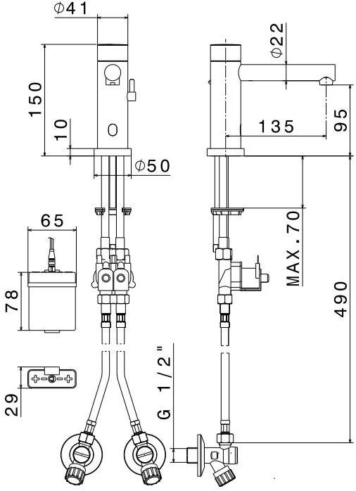 newform Инфракрасный смеситель для умывальника, устанавливаемый на столешницу Sensitive 66710 - Вид №1