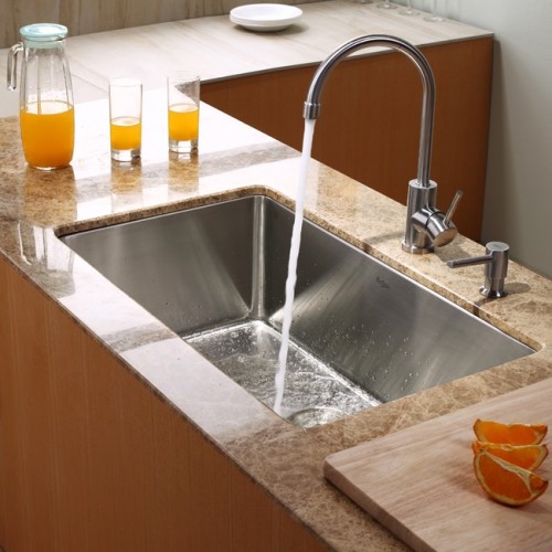 KHU100-30-KPF2160-SD20 Накладная раковина на столешницу  прямоугольная Krausru  - Вид №5