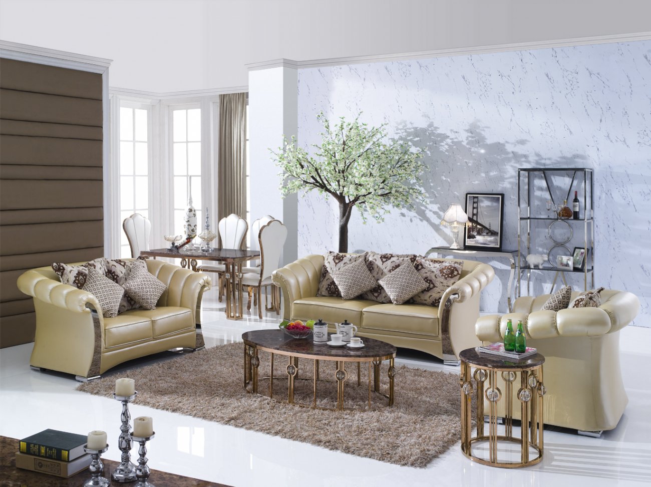 Приставной столик круглый 50 см Sandia ДОМАШНЯЯ ОБСТАНОВКА SKY 045169 Белый Santreyd - Вид №2