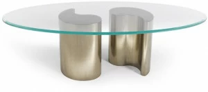 ETRO Home Interiors Овальный стол для гостиной из дерева и стекла  E.arp.124.a