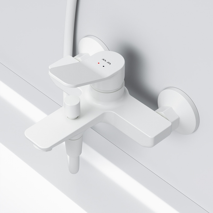 F85A10033 смеситель для ванна/душа белый шт. AM.PM X-Joy  - Вид №2