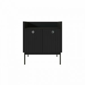 Тумба высокая с полкой 71х64 см черная Look Black BRAGIN DESIGN LIVING 00-3862471 Черный