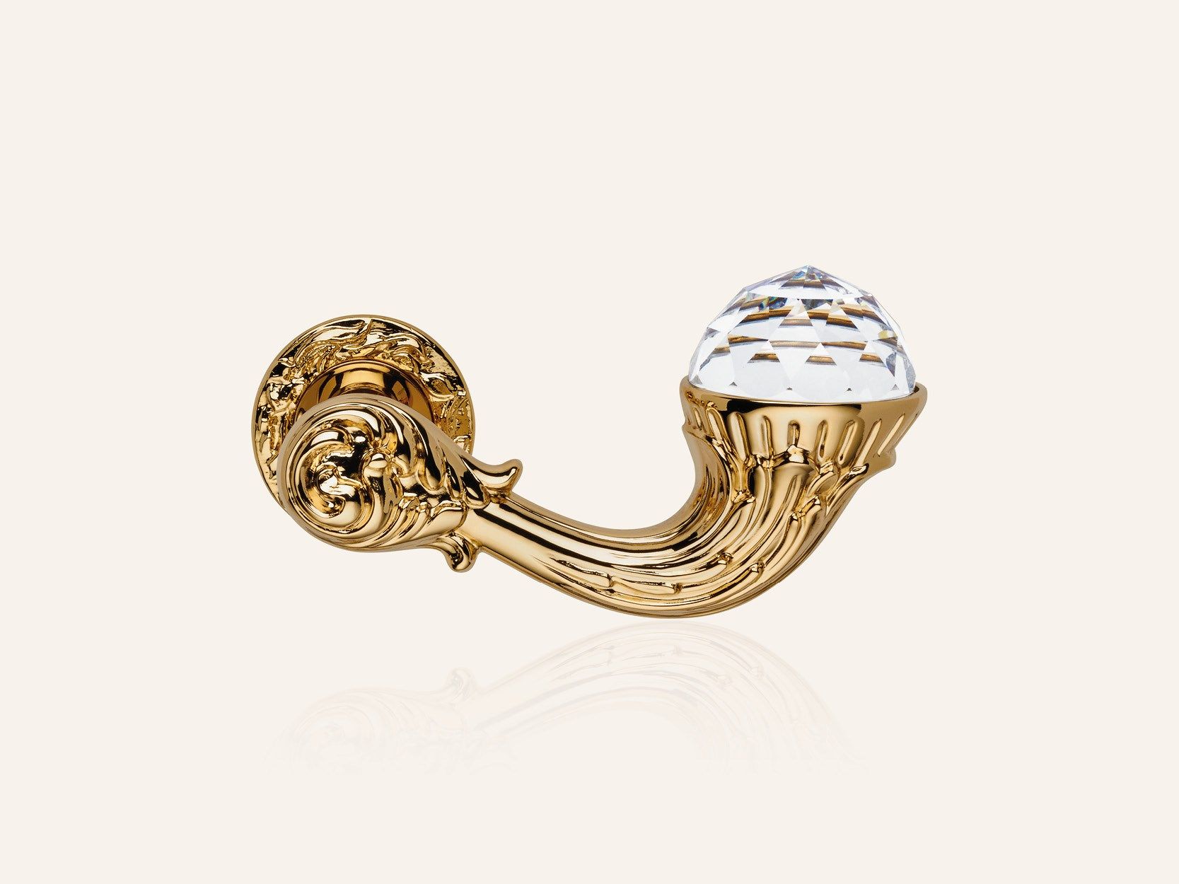 Латунная ручка в стиле Людовика XIV с кристаллами Swarovski® на пластине LINEA CALI' Brilliant Crystal ARCH-00118487 - Вид №6