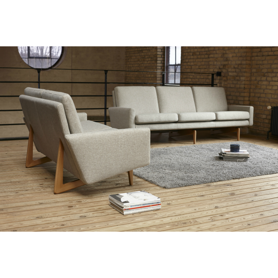 Диван двухместный Egsmark с мягкими подлокотниками, лакированный дуб, темно-песочный Kragelund 20002202244 - Вид №2