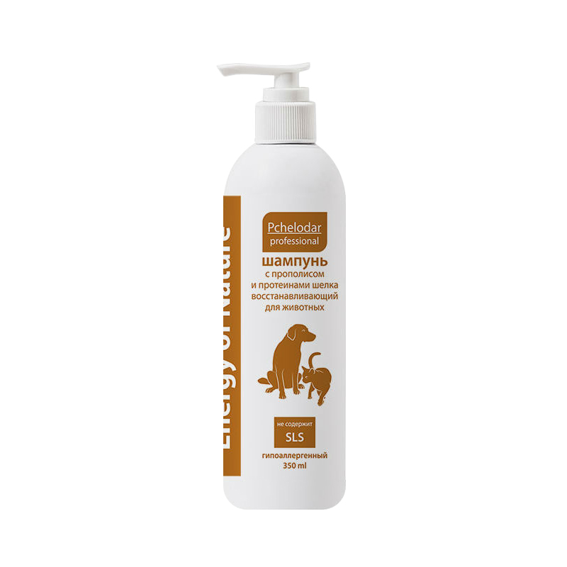 ПР0056798 Шампунь для собак и кошек восстанавливающий с прополисом и протеинами шелка 350мл ПЧЕЛОДАР 