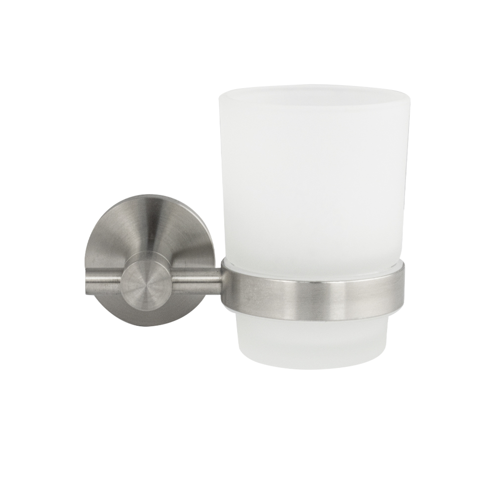 GFmark - Стакан стеклянный, с креплением к стене, из нержавеющей стали, код: 80005  - Вид №4