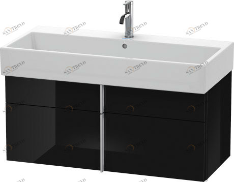VA650804040 Vero Air Тумбочка подвесная Черный глянцевый лак Duravit