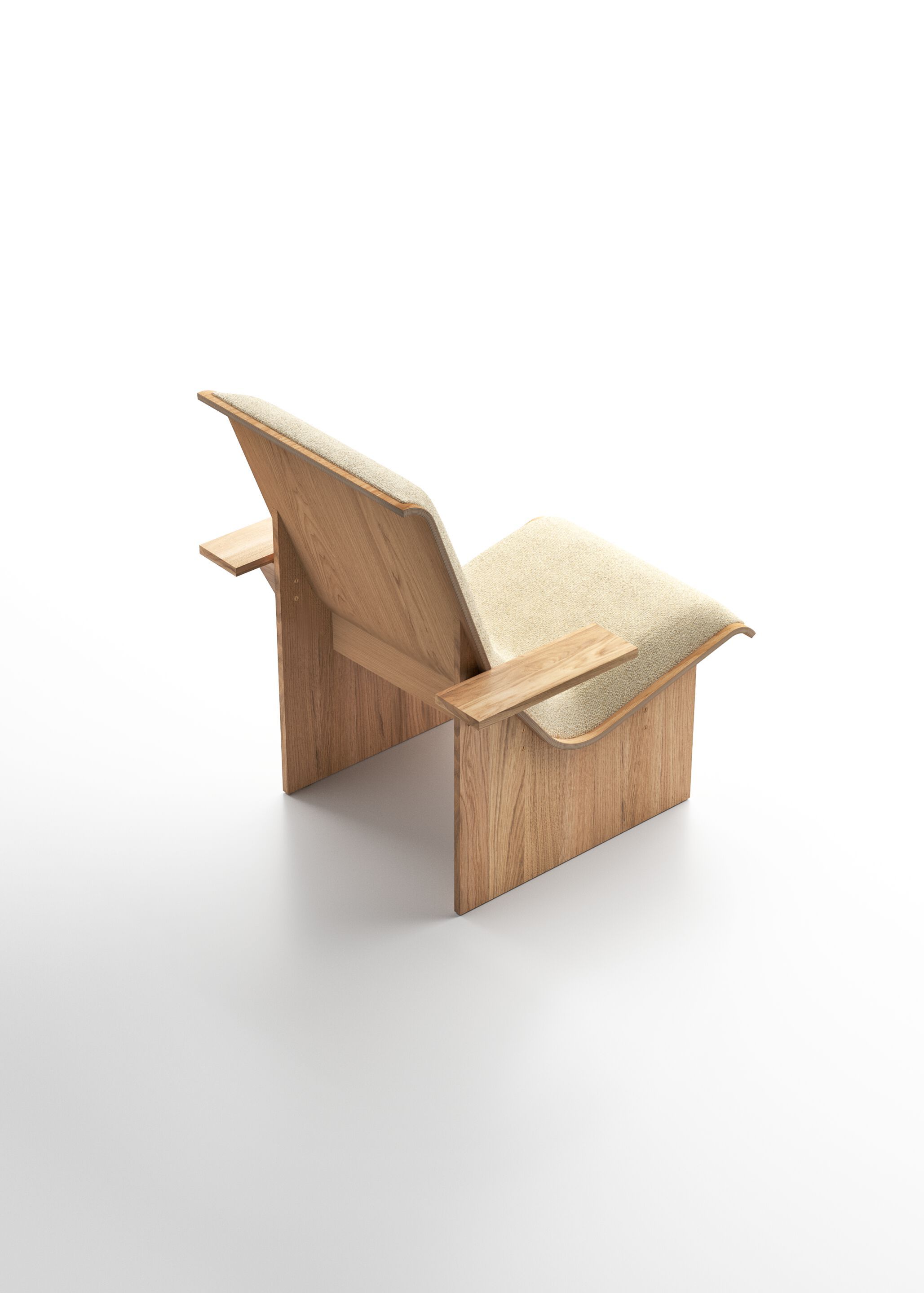 Деревянное кресло с подлокотниками Omelette Editions PORTA ARCH-00152453