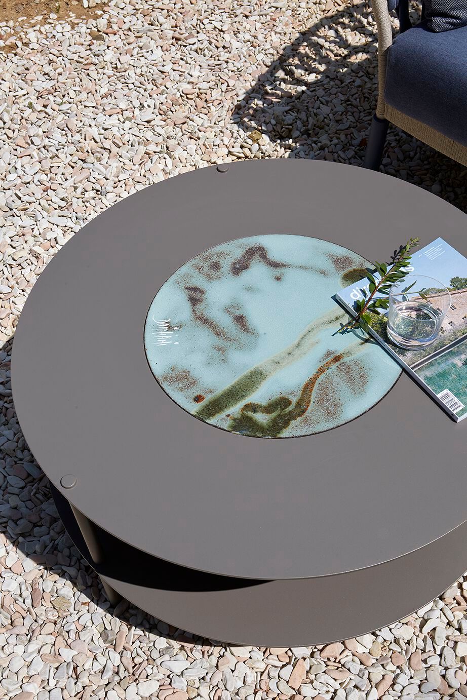 Круглый журнальный столик из нержавеющей стали DOMIZIANI современный ARCH-00095999 - Вид №1