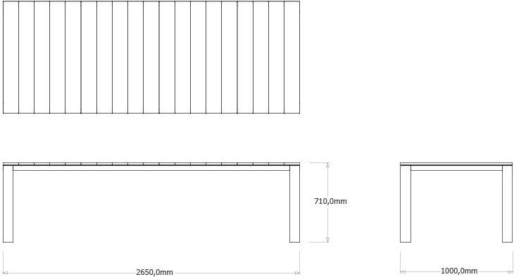 TRIBÙ Прямоугольный садовый стол из тика Kos 04052/04053/04054 - Вид №10