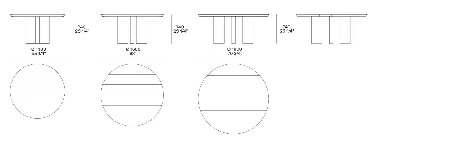 Круглый мраморный стол Poliform ADRIEN ARCH-00135228 - Вид №1