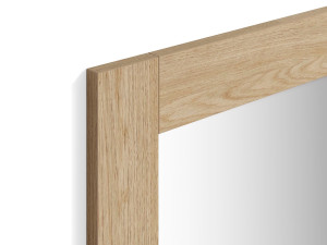 Прямоугольное настенное зеркало с дубовой рамой