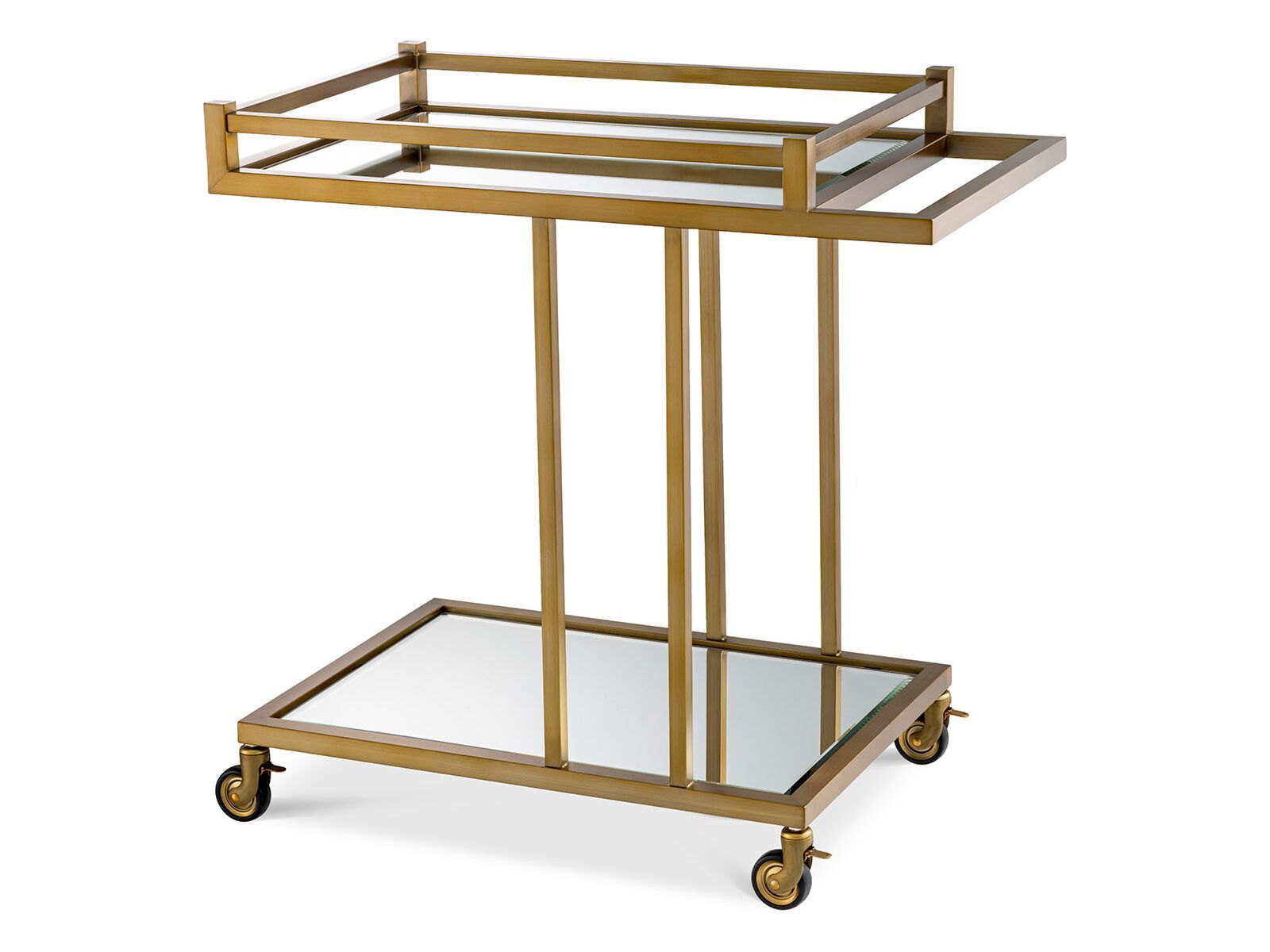 Стеклянная и латунная тележка для еды Eichholtz Беверли-Хиллз ARCH-00005452