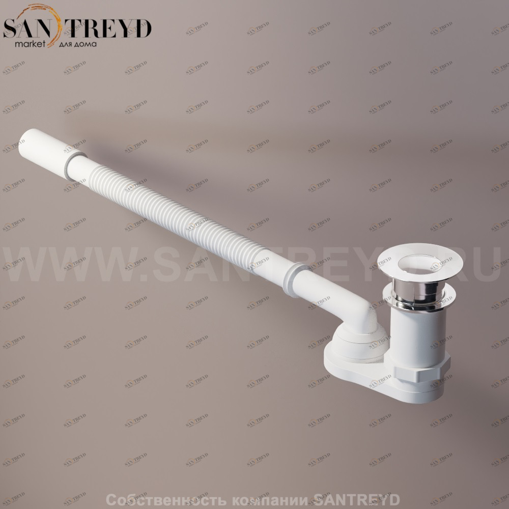 Agape  Сифон с нажимным донным клапаном хромированный для ванн с кольцом 78 мм MET0477LS Ricambi