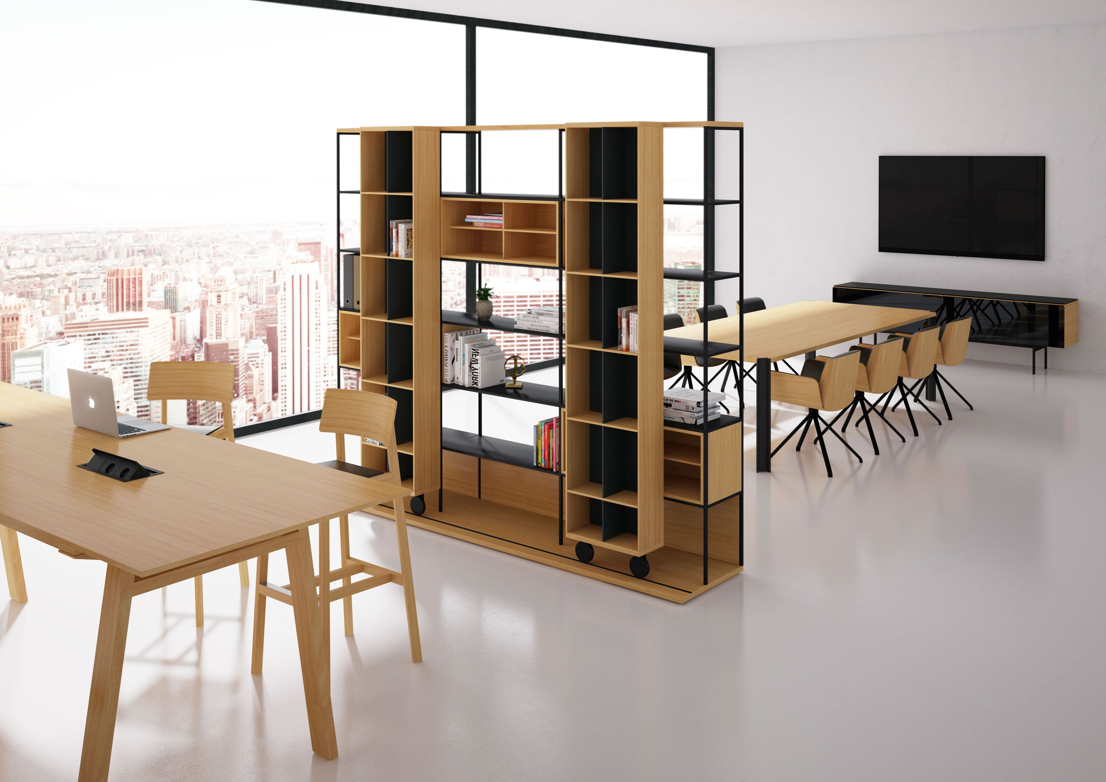 Деревянный книжный шкаф на колесах Punt Literatura ARCH-00034358 - Вид №18