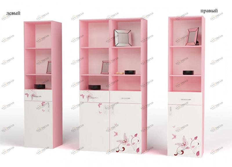 Стеллаж узкий ABC-KING Фея правый розовая 4631148296329