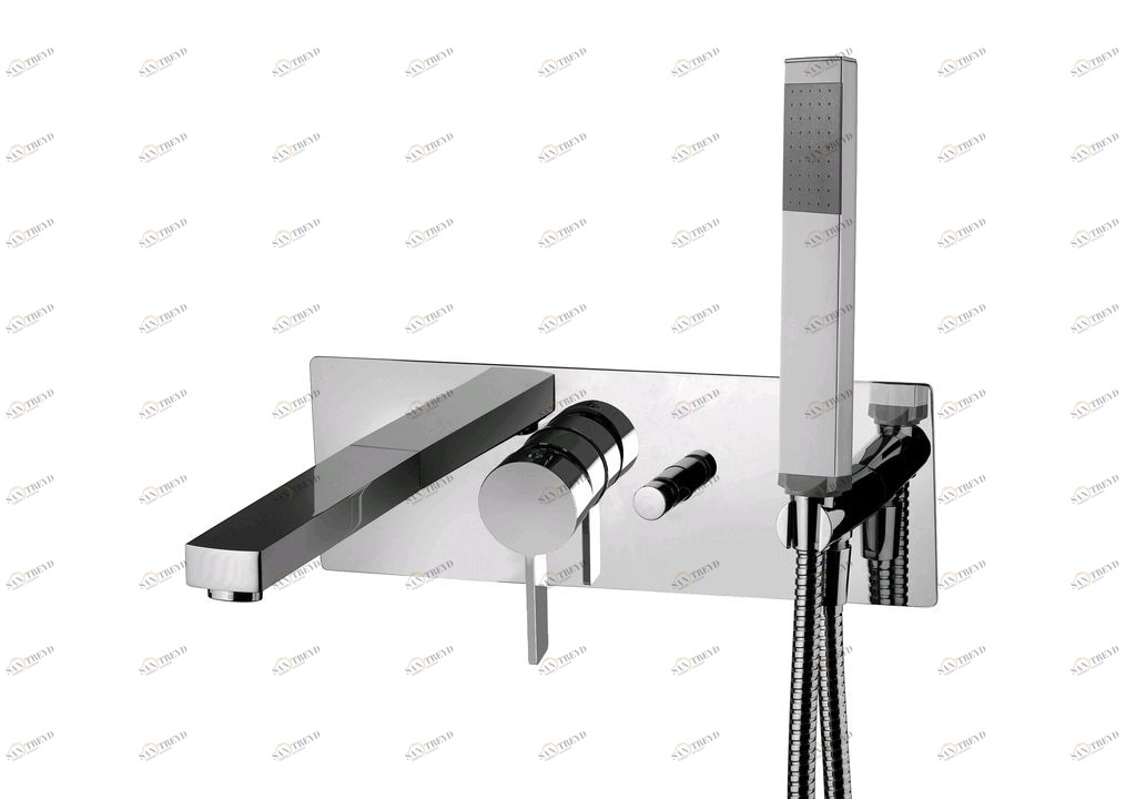Смеситель для ванны с душем Paffoni Rock RO001CR (с внутренней частью)