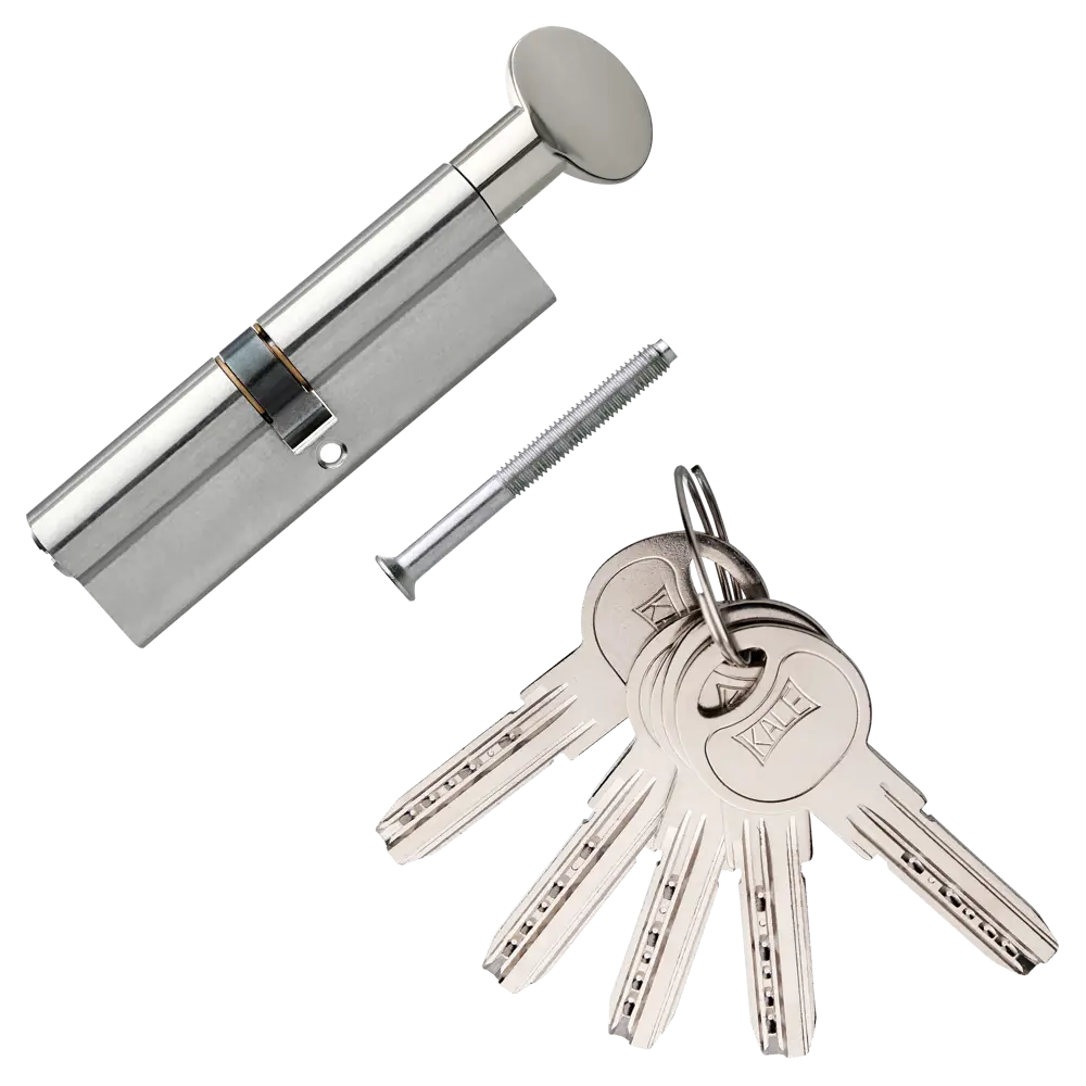 Цилиндр Kale 164SM-100-C-NI, 45х45 мм, ключ/вертушка, цвет никель 82394790 STLM-2206291  - Вид №1