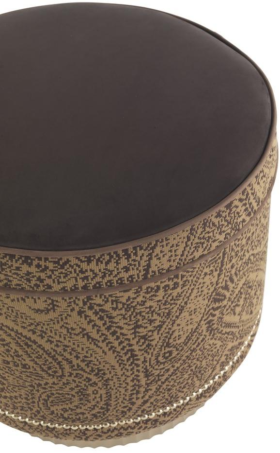ETRO Home Interiors Круглый пуф из нубука с обивкой Meriam E.mei.222.a - Вид №1