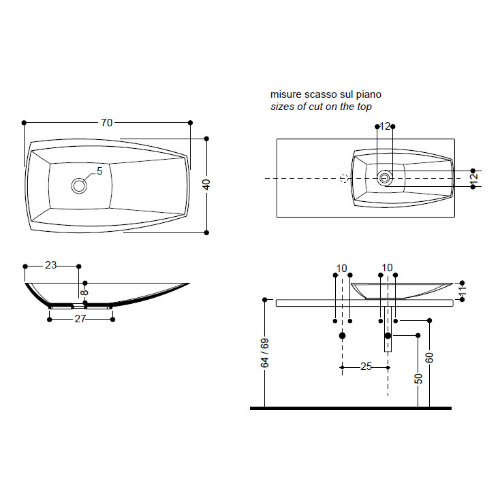 41814 Накладная раковина на столешницу  овальная Santreyd  - Вид №1