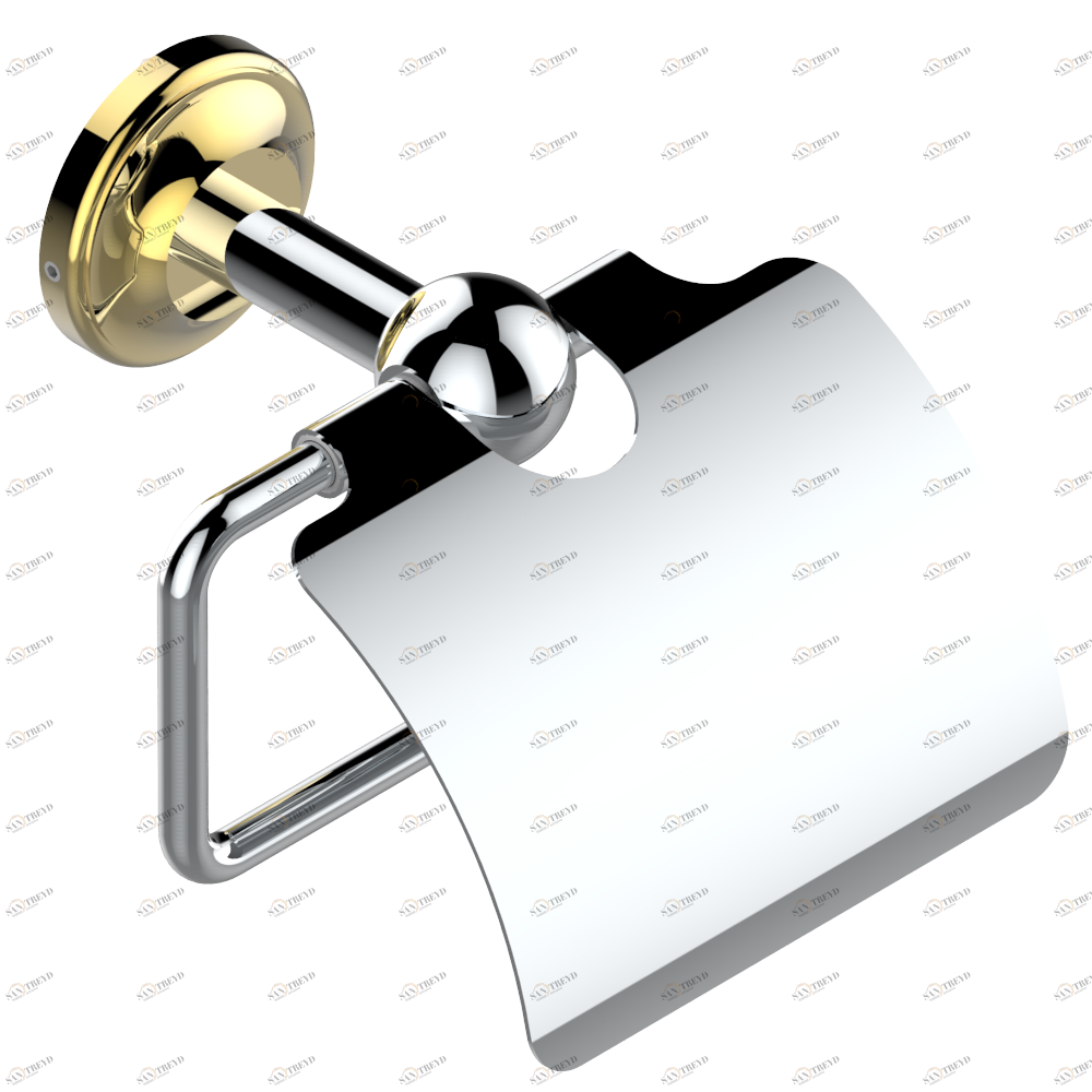 A04-538AC Бумагодержатель с крышкой настенный Thg-paris Broadway с рукоятками Хром/золото A04-538AC CAT.A