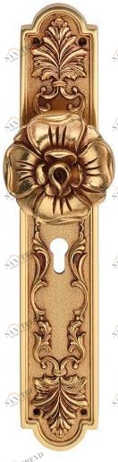 LINEA CALI' Ручка дверная в стиле барокко с замком на пластине Queen sun-id-1344573