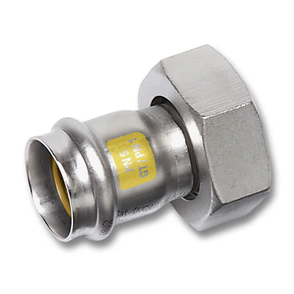617359M1834 SANHA 17359M пр.-фит. газ, нерж.сталь, резьбов.соед.,плоск.упл. 18x3/4 мм  - Вид №1