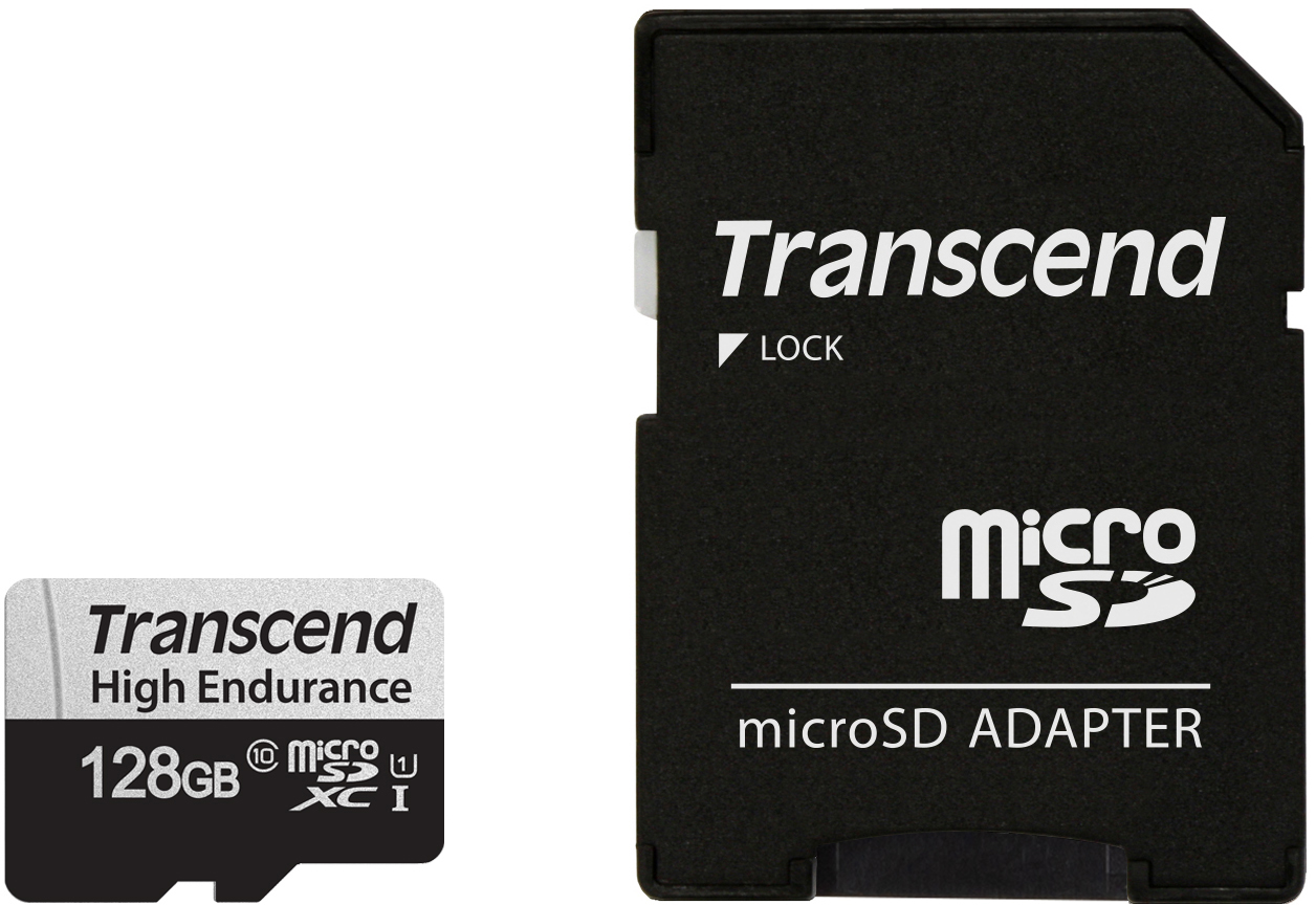 TS128GUSD350V 128gb microsd w/ adapter u1, high endurance Transcend Santreyd 