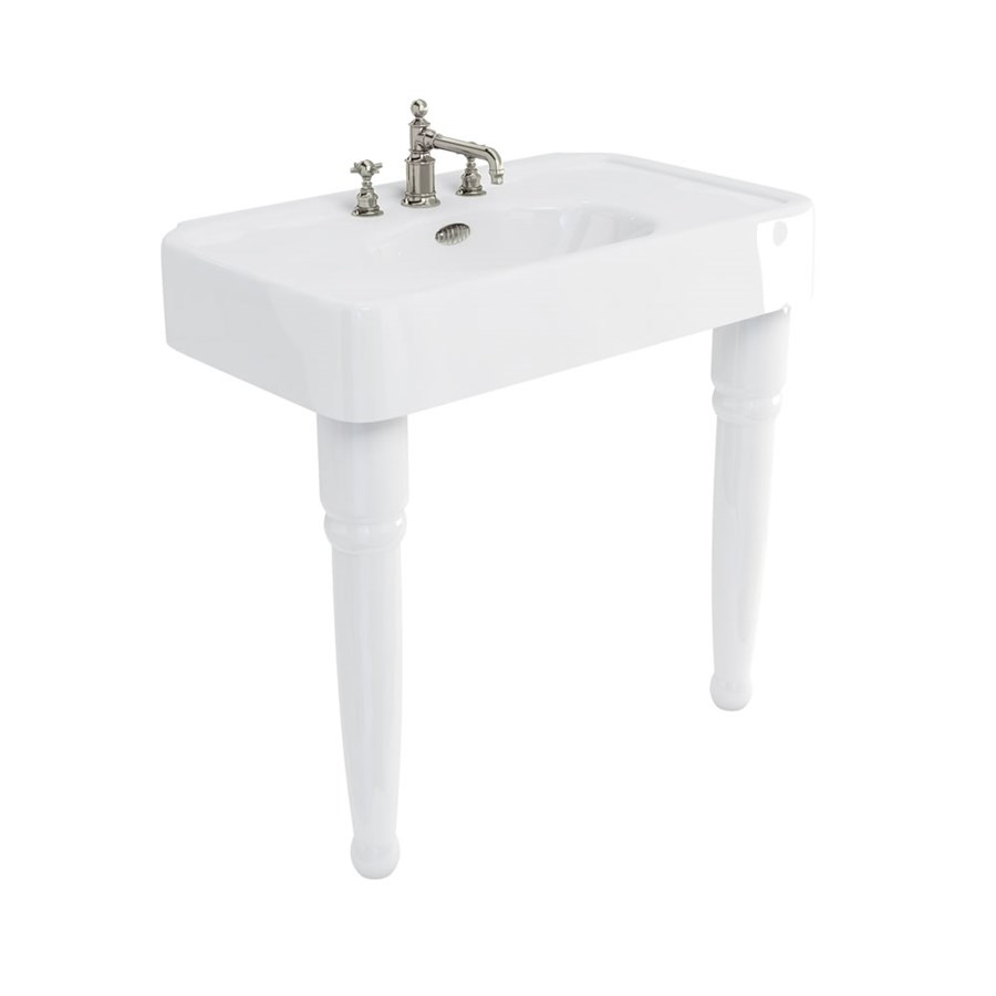 Burlington Arcade Раковина Arcade 900 мм с переливом и керамическими ножками консоли с хромированным переливом и керамическими ножками консоли ARC900 3THARC2 A68 CHR  - Вид №1