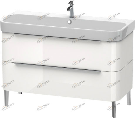 H2637502222 Тумбочка напольная Happy D.2 #H26375 1175 x 480 мм Белый глянцевый декор Duravit