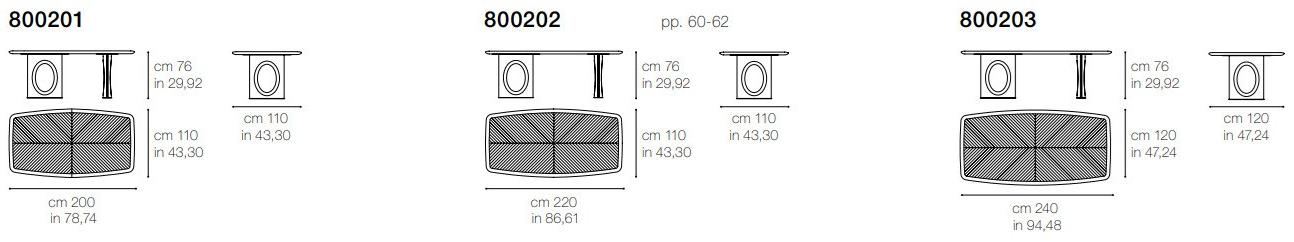 Grilli Прямоугольный обеденный стол Oblò 800201/-02/-03 Oblo - Вид №3