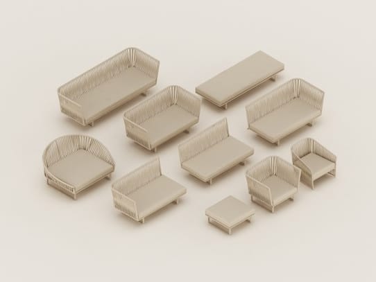 2-местный тканевый модульный садовый диван Kettal Bitta ARCH-00076175 - Вид №7