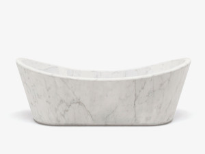 Ванна в центре комнаты из каррарского мрамора