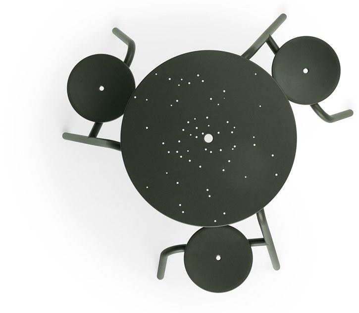 Extremis Круглый металлический стол для пикника со встроенными стульями sun-id-1346887 - Вид №2