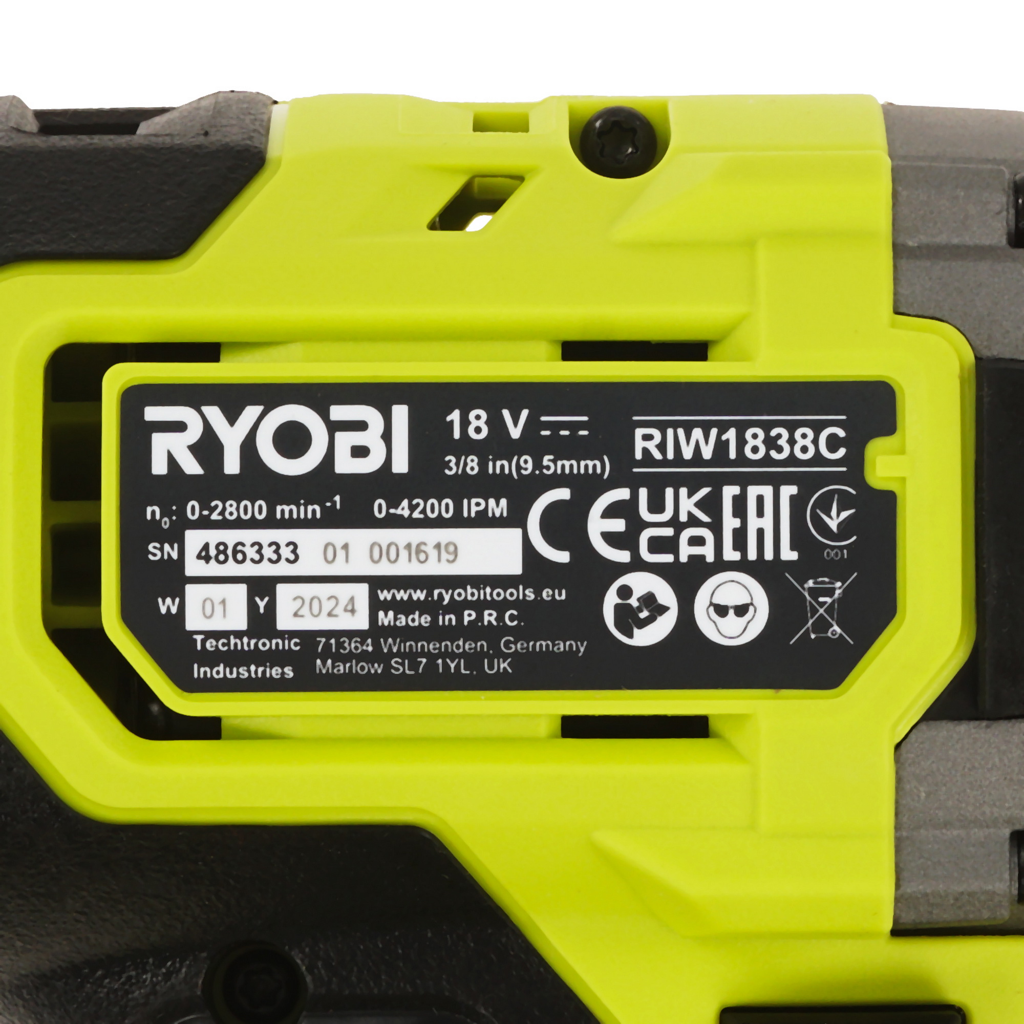 Гайковерт Ryobi RIW1838C-0 ONE+ 18V  , Без ЗУ, Без АКБ 5481072 STDN-0096991 - Вид №2