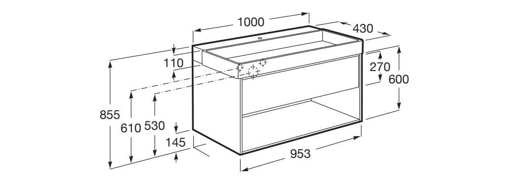 Деревянный подвесной умывальник с ящиками Roca ARCH-00062872 - Вид №28
