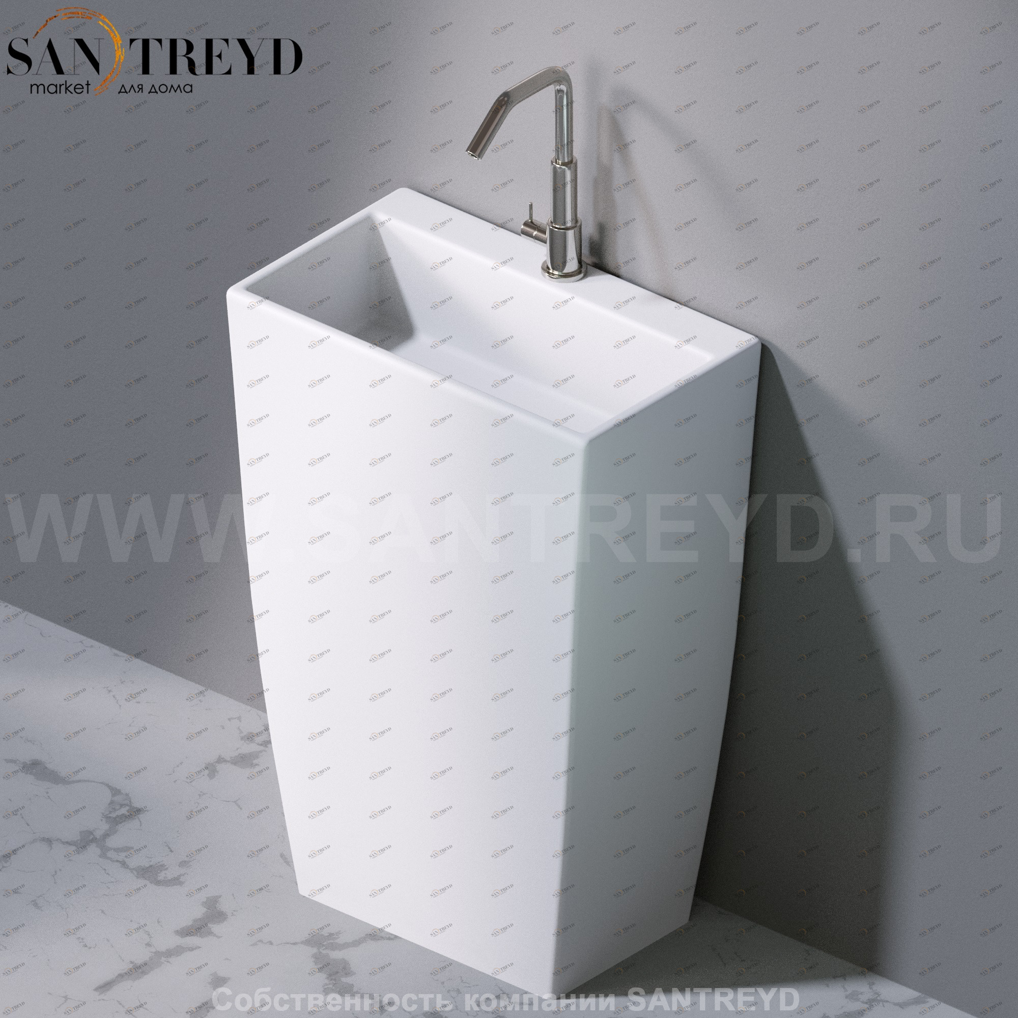 L115101 Напольная раковина стоящая прямоугольная A. e T. Italia Tower AeT ITALIA