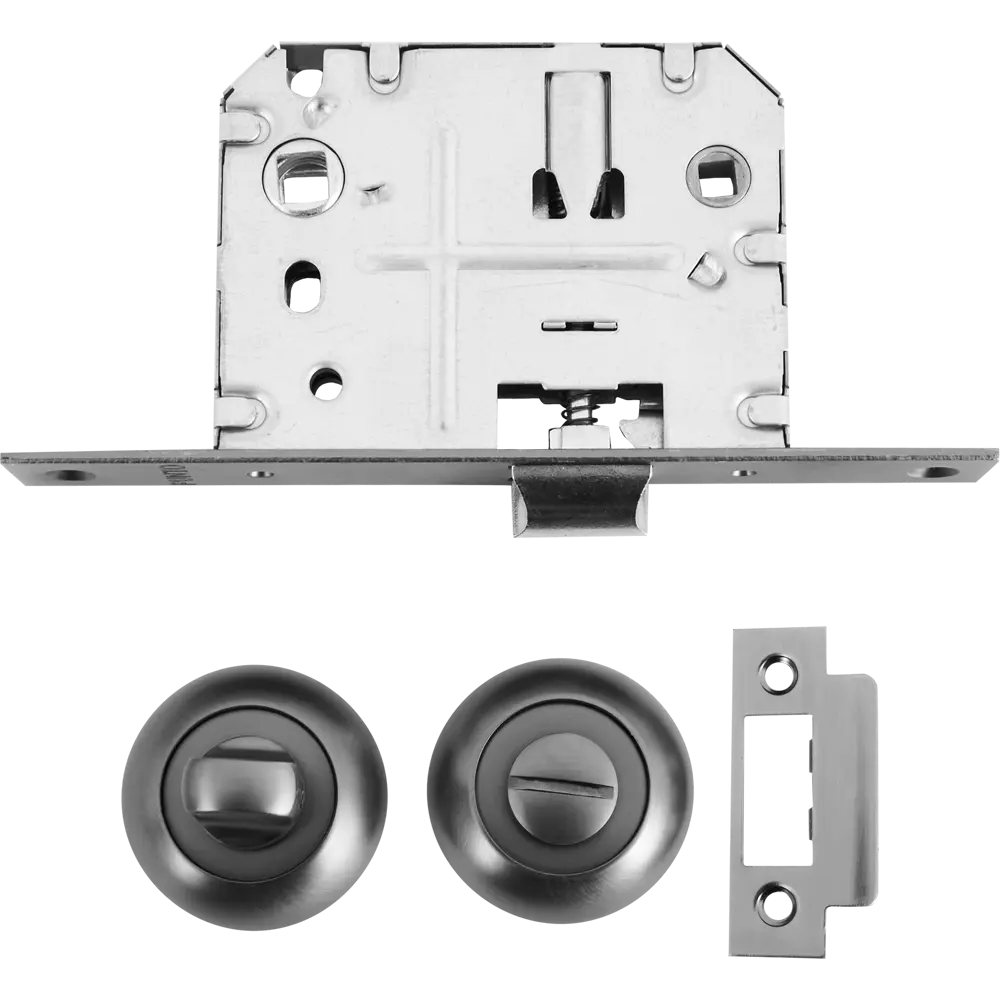 Дверные ручки Punto Crona с запиранием комплект цвет графит STLM-2088555 - Вид №2
