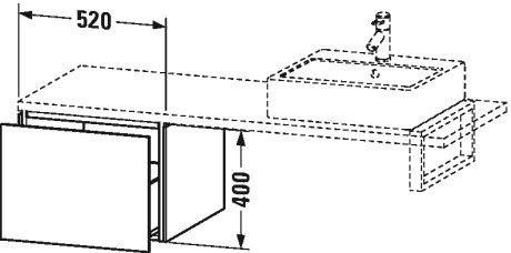 LC583208080 L-Cube Шкафчик для консоли Graphit Super Matt Duravit - Вид №1