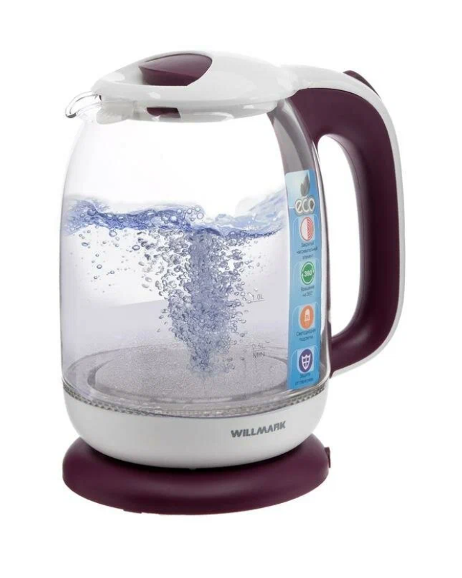 5343849 Электрочайник WILLMARK WEK-1704G фиолетовый STDN-0014392 - Вид №1