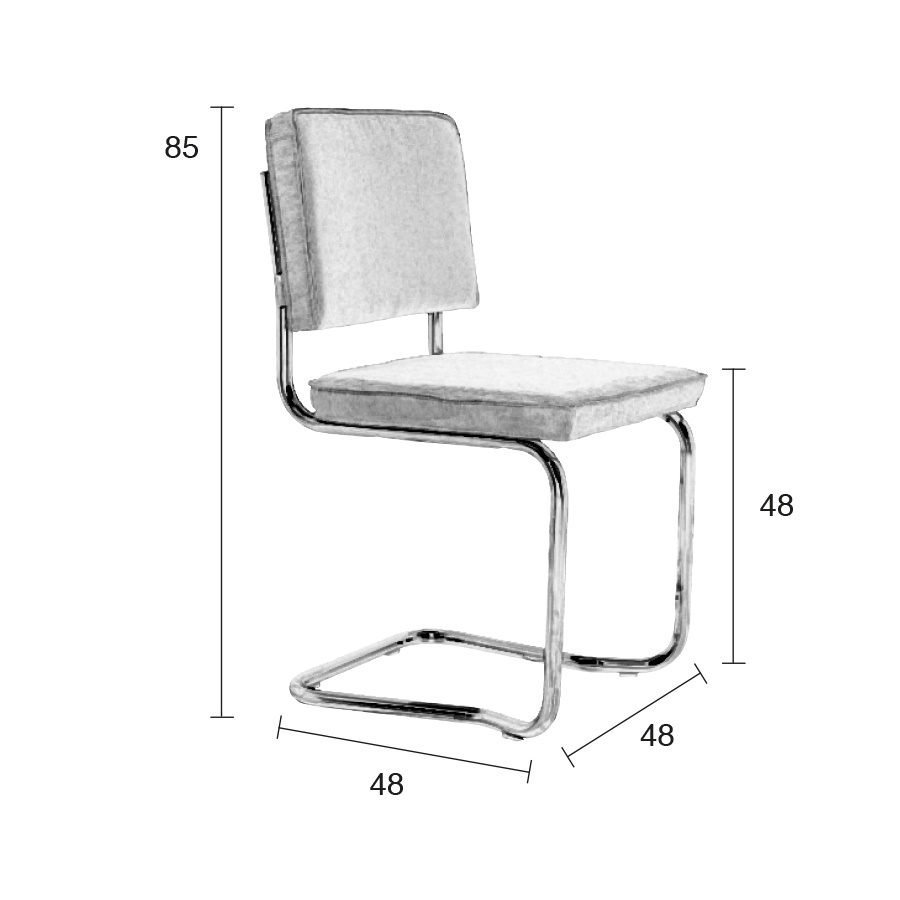 Стул Ridge Kink Rib желтый Zuiver 1100064 - Вид №10