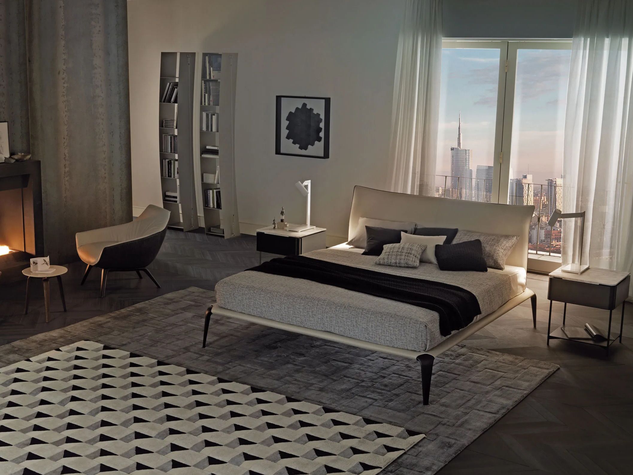 Кожаная двуспальная кровать MisuraEmme MARGARETH ARCH-00004289 - Вид №3