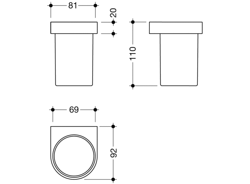 800.04.11041 Кружка с держателем HEWI System 800 - Вид №1