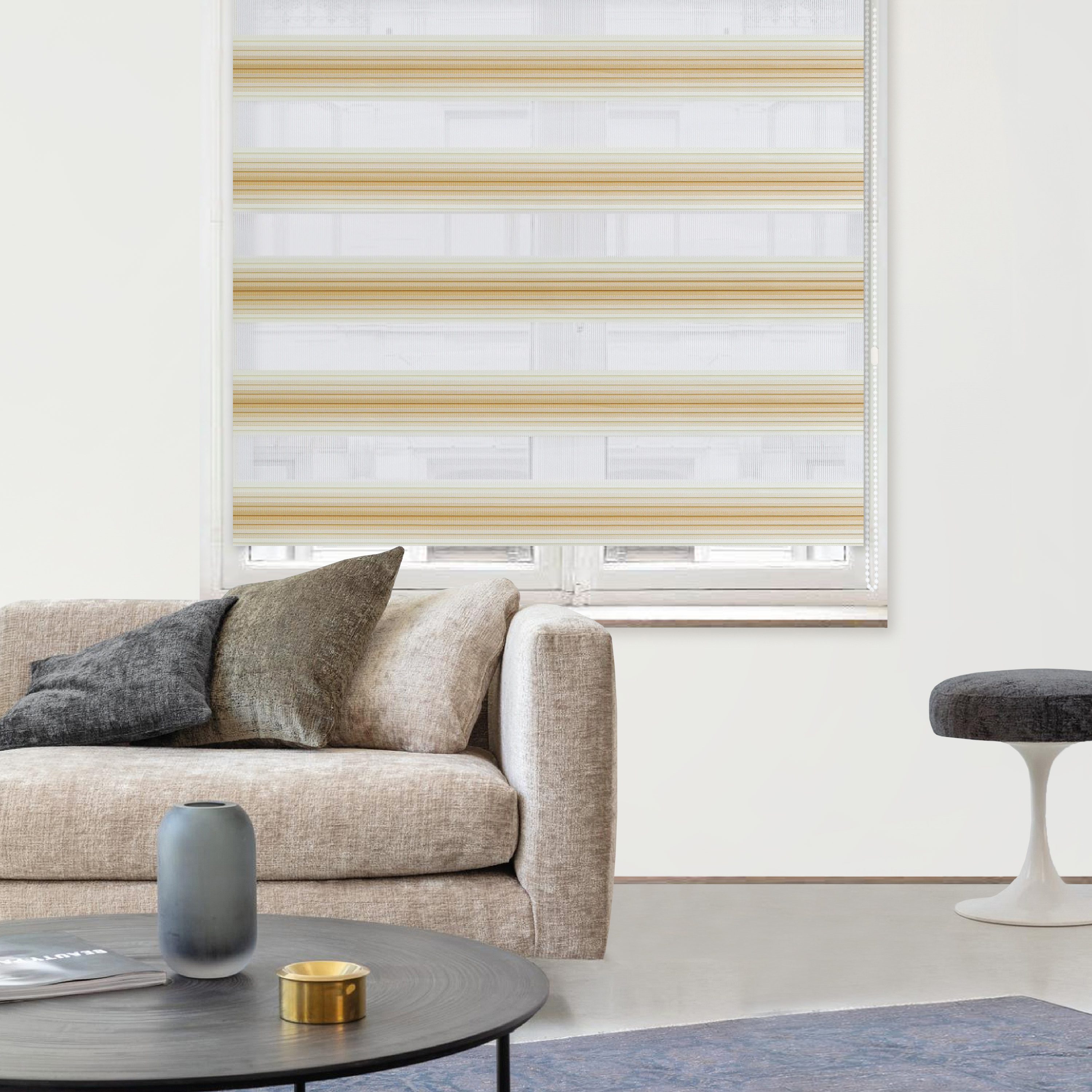 Рулонная штора Santreyd Palermo день-ночь бежевая 140×175 см 83503082 STLM-0041456 - Вид №2