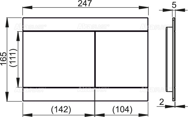 Кнопка управления для скрытых систем инсталляции, нержавеющая сталь-полумат ALCAPLAST FUNINOX - Вид №1